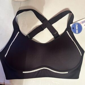 NWT Move Theology Women's High Impact Small Black Sports Bra Adjustable Straps